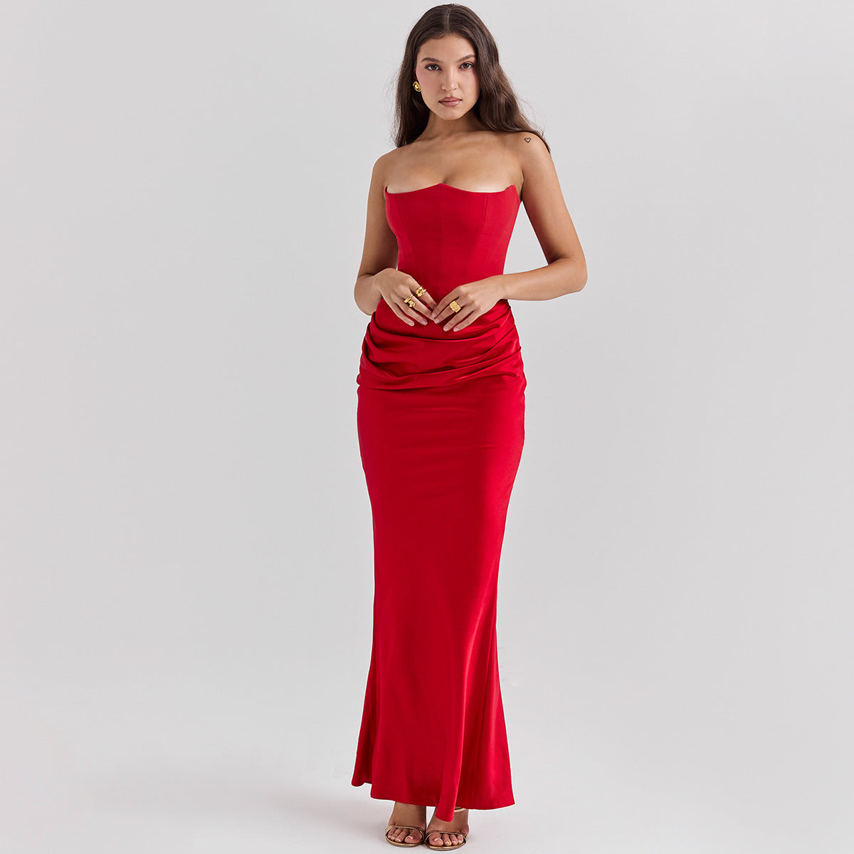 Sexy Slim Tube Top Long Dress
