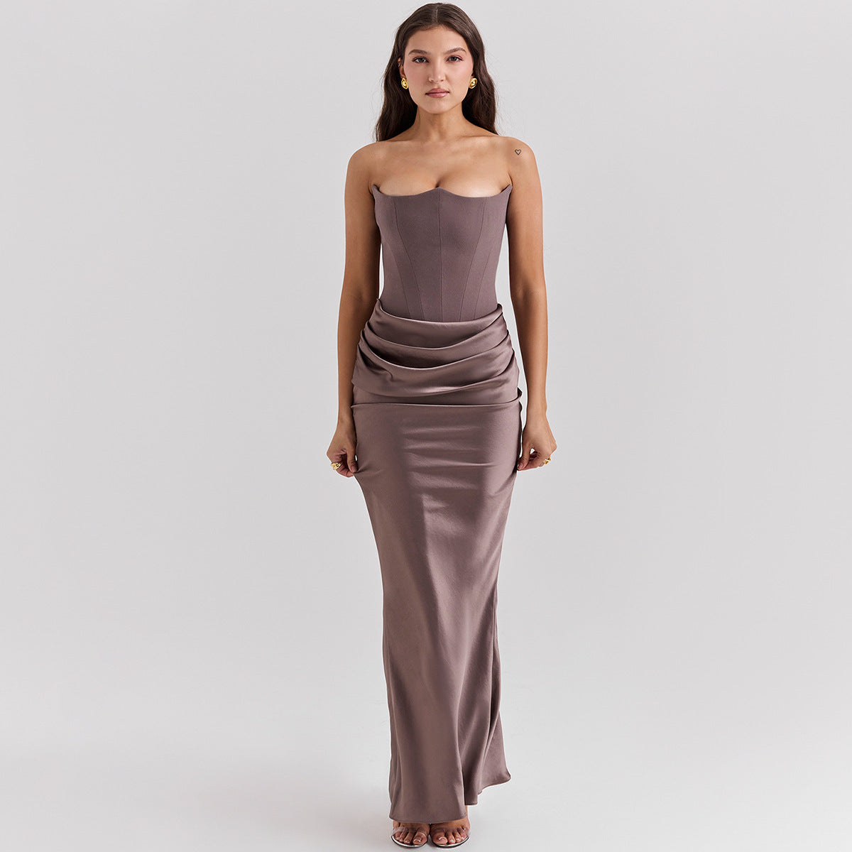 Sexy Slim Tube Top Long Dress