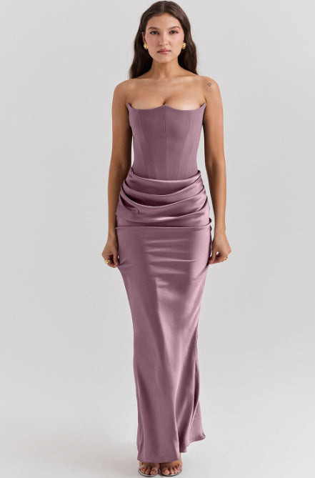 Sexy Slim Tube Top Long Dress