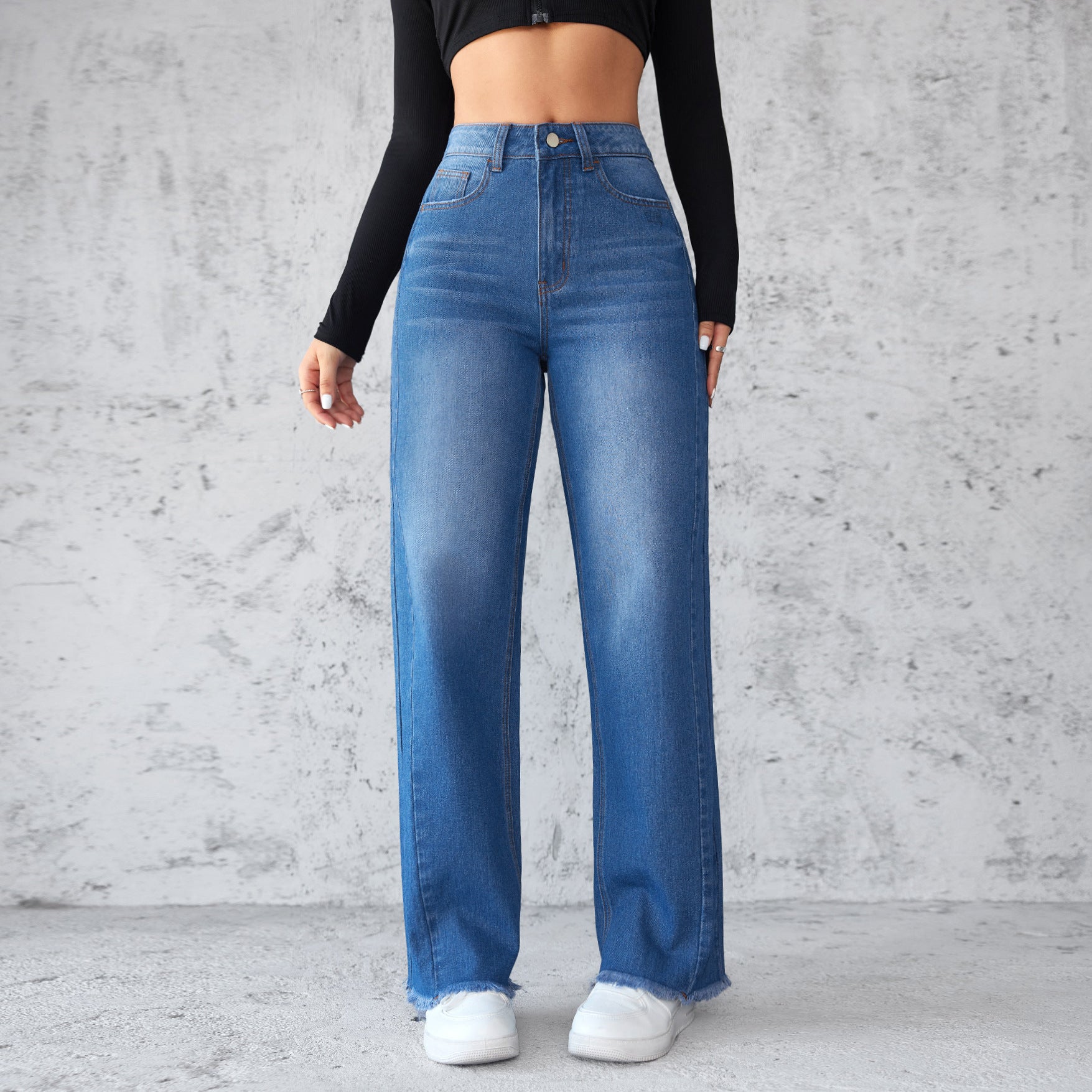 Fashion Straight Wide-leg Jean