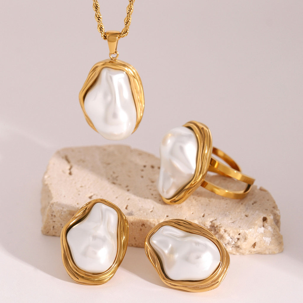 Women's Stainless Steel Pearl Necklace
