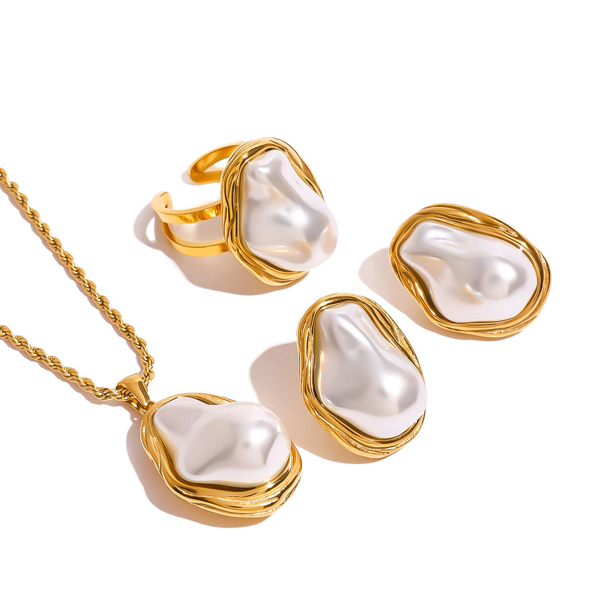 Women's Stainless Steel Pearl Necklace