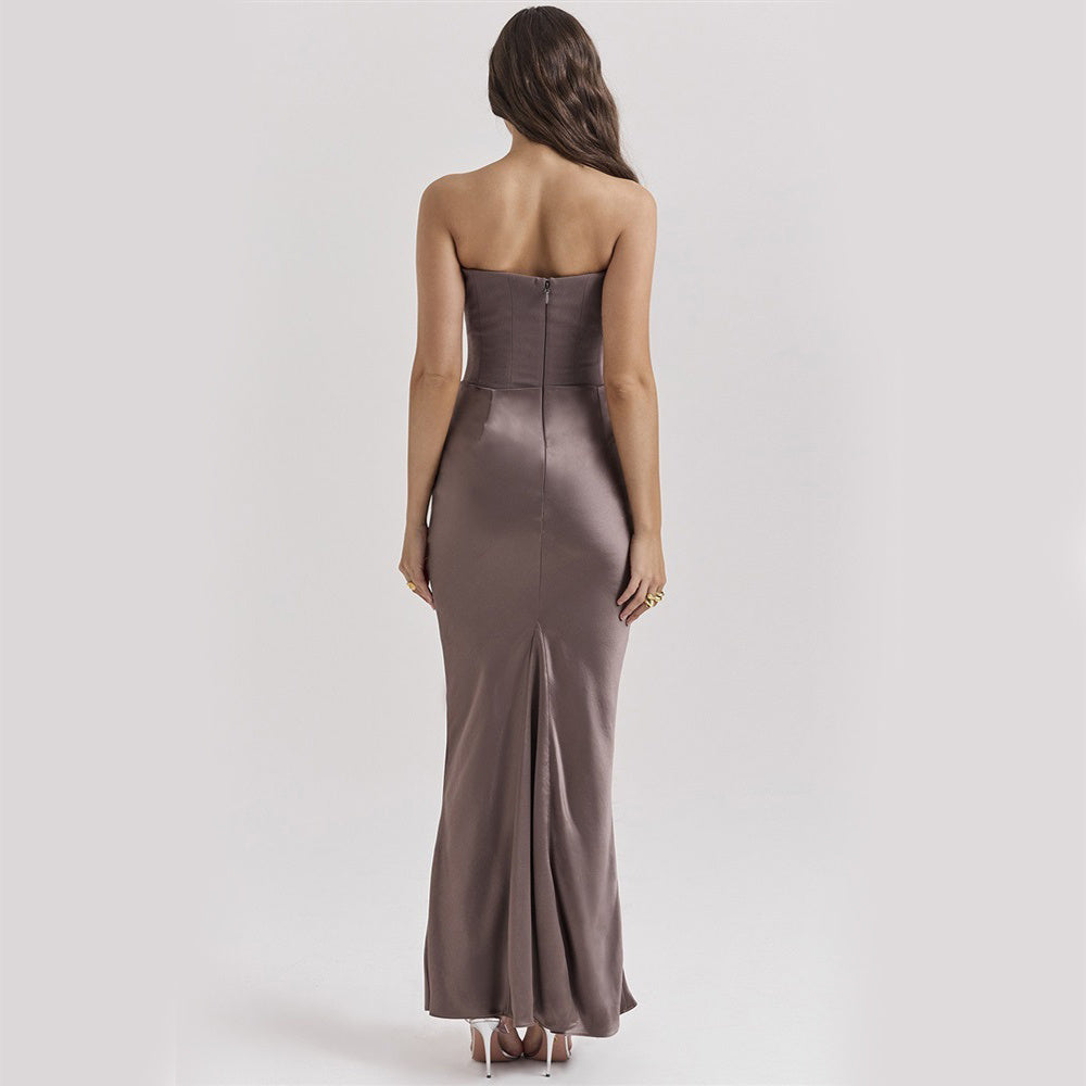 Sexy Slim Tube Top Long Dress